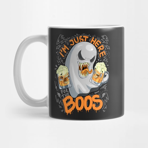 I'm Just Here For The Boos ghost and beer design by SPIRIMAL